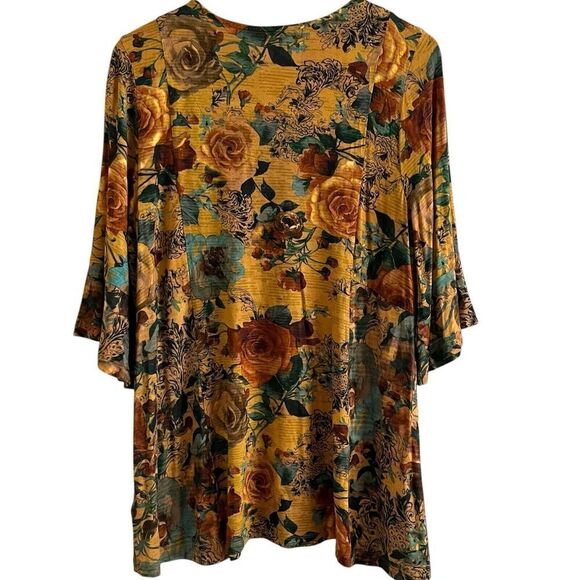 Soft Surroundings Miranda Floral Embroidered Tunic Top L Cottagecore Boho - Picture 3 of 9